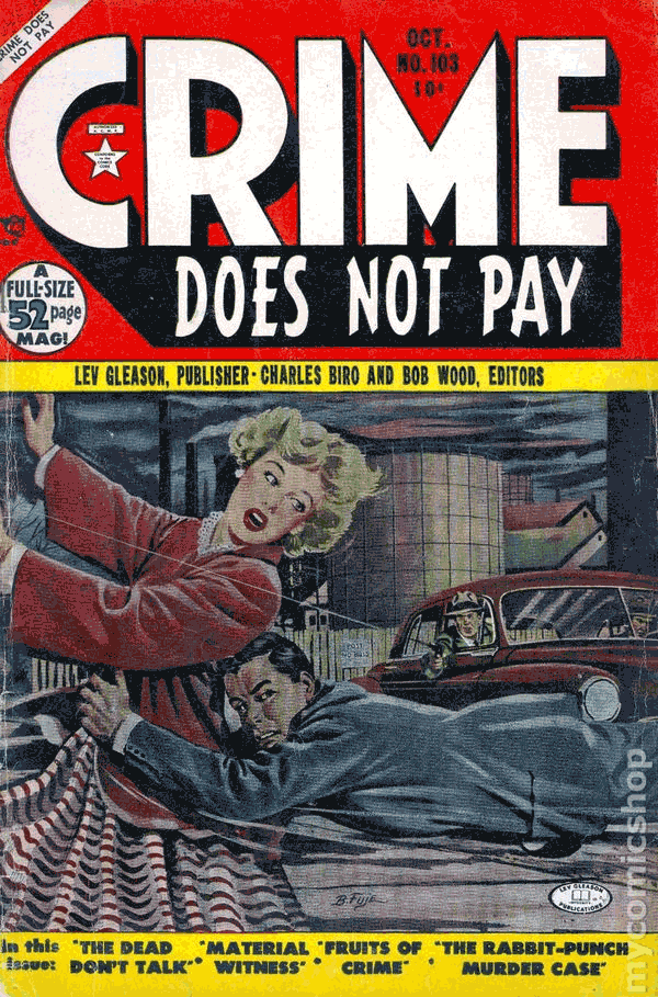 Portada del comic Crime does not pay