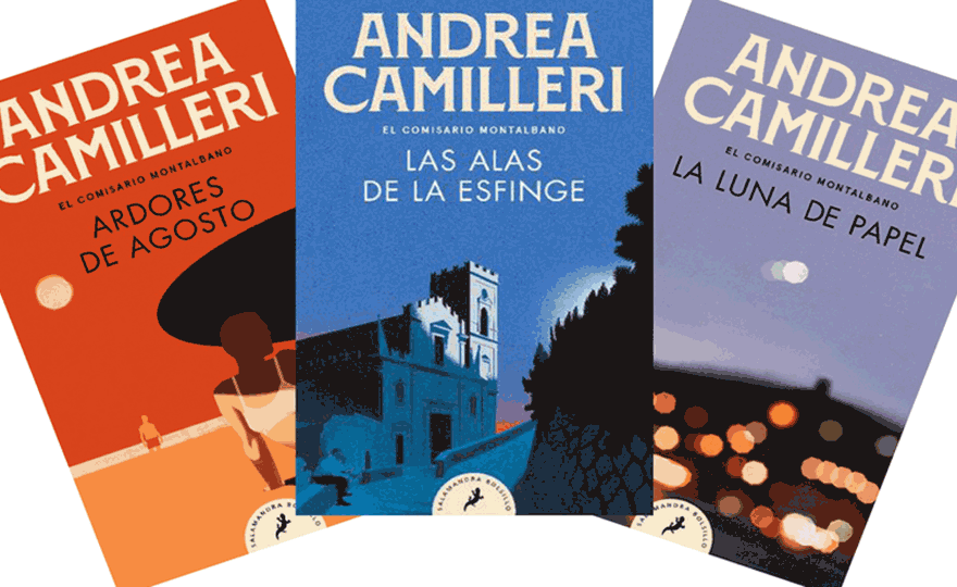 Portadas de tres libros del comisario Montalbano