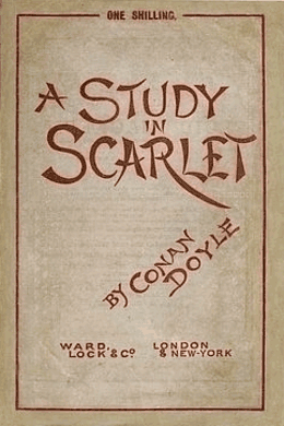 Portada original de la novela "Estudio en escarlata", de sir Arthur Conan Doyle