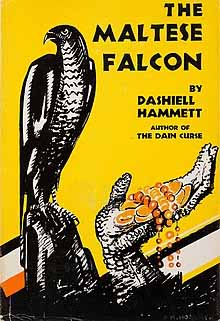 Portada de la novela El halcón maltés, de Dashiell Hammet